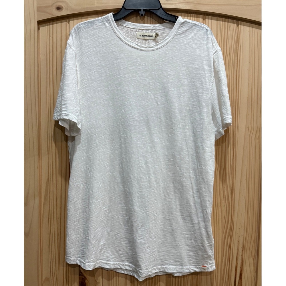 The Normal Brand Mens Puremeso Slub Knit Short Sleeve T-Shirt White Large